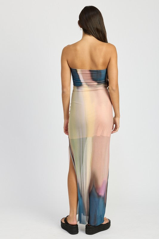 SHEER TUBE TOP MAXI DRESS