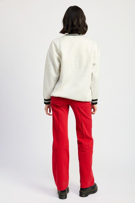 CREW NECK PULL OVER SWEATER