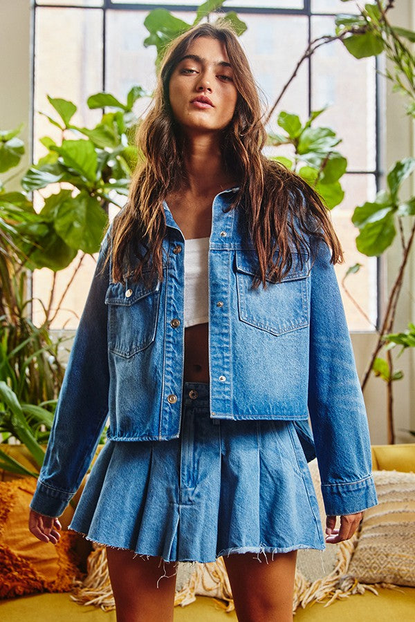 Denim shirt jacket