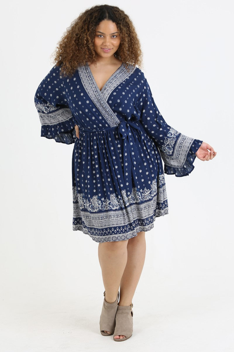 Plus Size Bell Sleeve Dress
