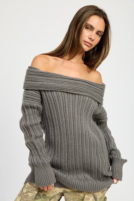 Off the shoulder sweater boutique hotsell